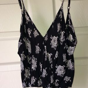 V neck, open back crop top